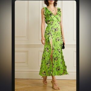 Les Reveries Floral-Print Satin Maxi Dress